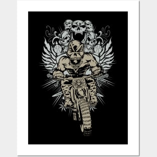 Dirtbike Skull Scream Posters and Art